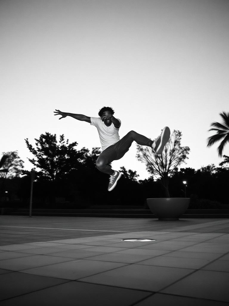 Dançarino de breaking em movimento